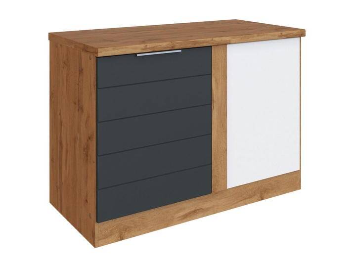 Held ECKUNTERSCHRANK, Grau, Eiche Wotan, 1 Fächer, seitenverkehrt montierbar, 120x86x60 cm, Küchen, Küchenmöbel, Küchenschränke, Küchenunterschränke von Held-Möbel