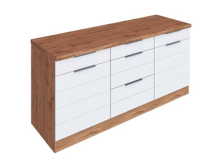 Held KÜCHENUNTERSCHRANK, Weiß, Eiche Wotan, Metall, 2 Fächer, 5 Schubladen, 180x86x60 cm, Made in Germany, Küchen, Küchenmöbel, Küchenschränke, Held KÜCHENUNTERSCHRANK, Weiß, Eiche Wotan, Metall, 2 Fächer, 5 Schubladen, 180x86x60 cm, Made in Germany, Küchen, Küchenmöbel, Küchenschränke, von Held-Möbel