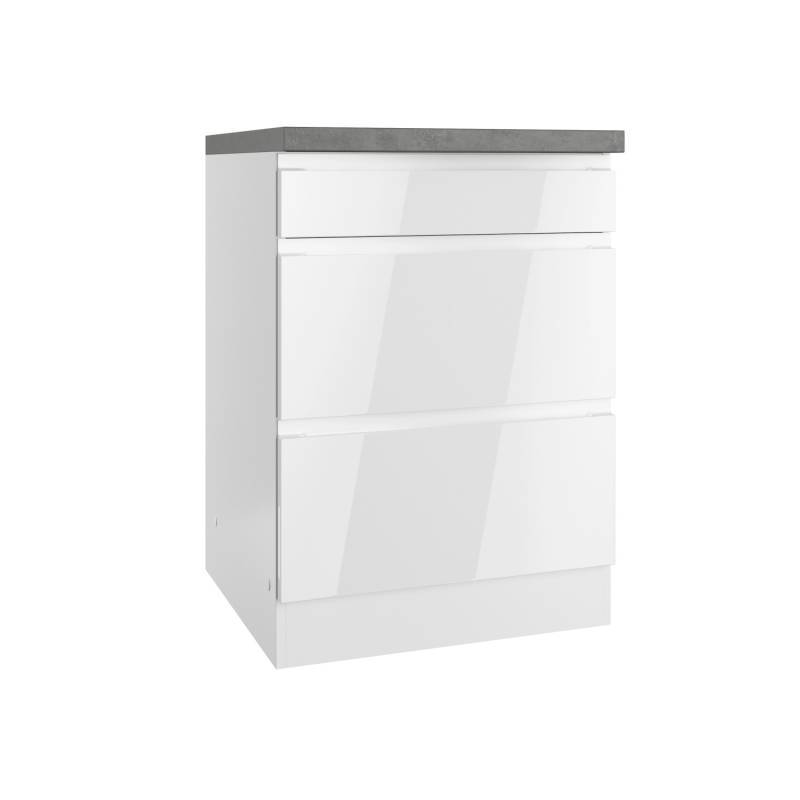 Held Küchen Unterschrank Gera 60 cm Weiß/Beton von Held Möbel
