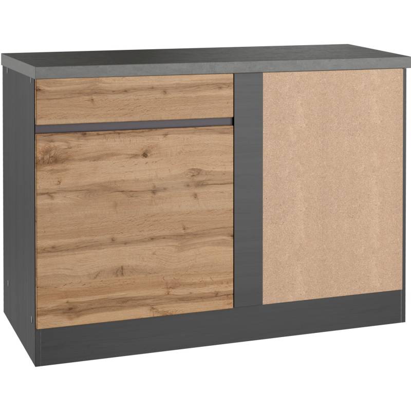 Held Möbel Küchen-Eckschrank Turin 120 cm Wotaneiche/Graphit von Held Möbel