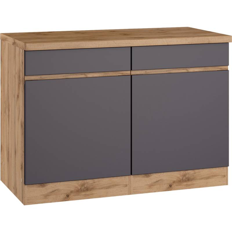 Held Möbel Küchenunterschrank Turin 120 cm Graphit/Wotaneiche von Held Möbel