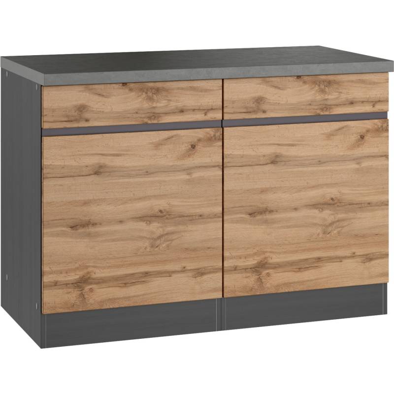 Held Möbel Küchenunterschrank Turin 120 cm Wotaneiche/Graphit von Held Möbel