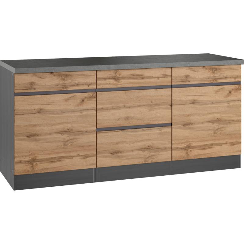 Held Möbel Küchenunterschrank Turin 180 cm Wotaneiche/Graphit von Held Möbel