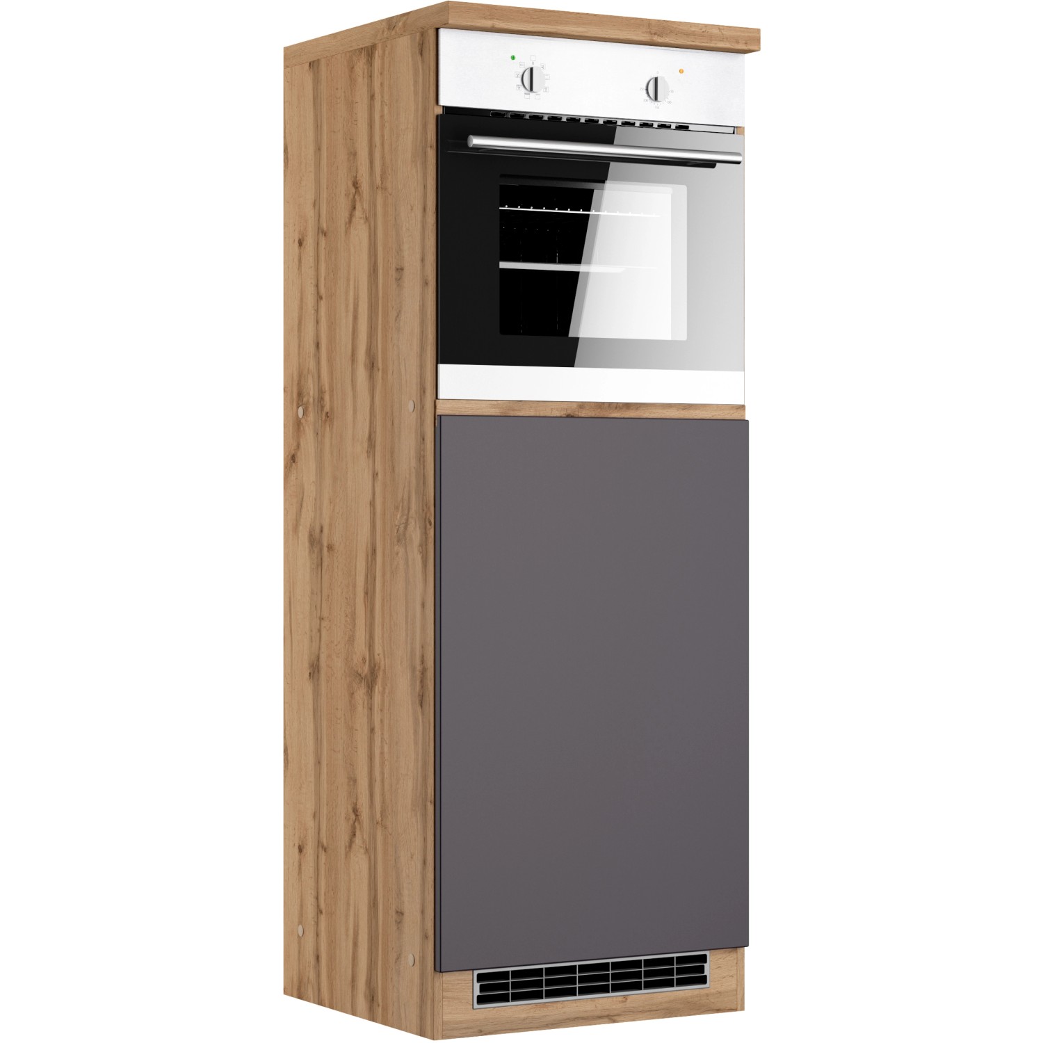 Held Möbel Kühlschrank/Ofenumbauschrank Turin 60 cm Graphit/Wotaneiche von Held Möbel