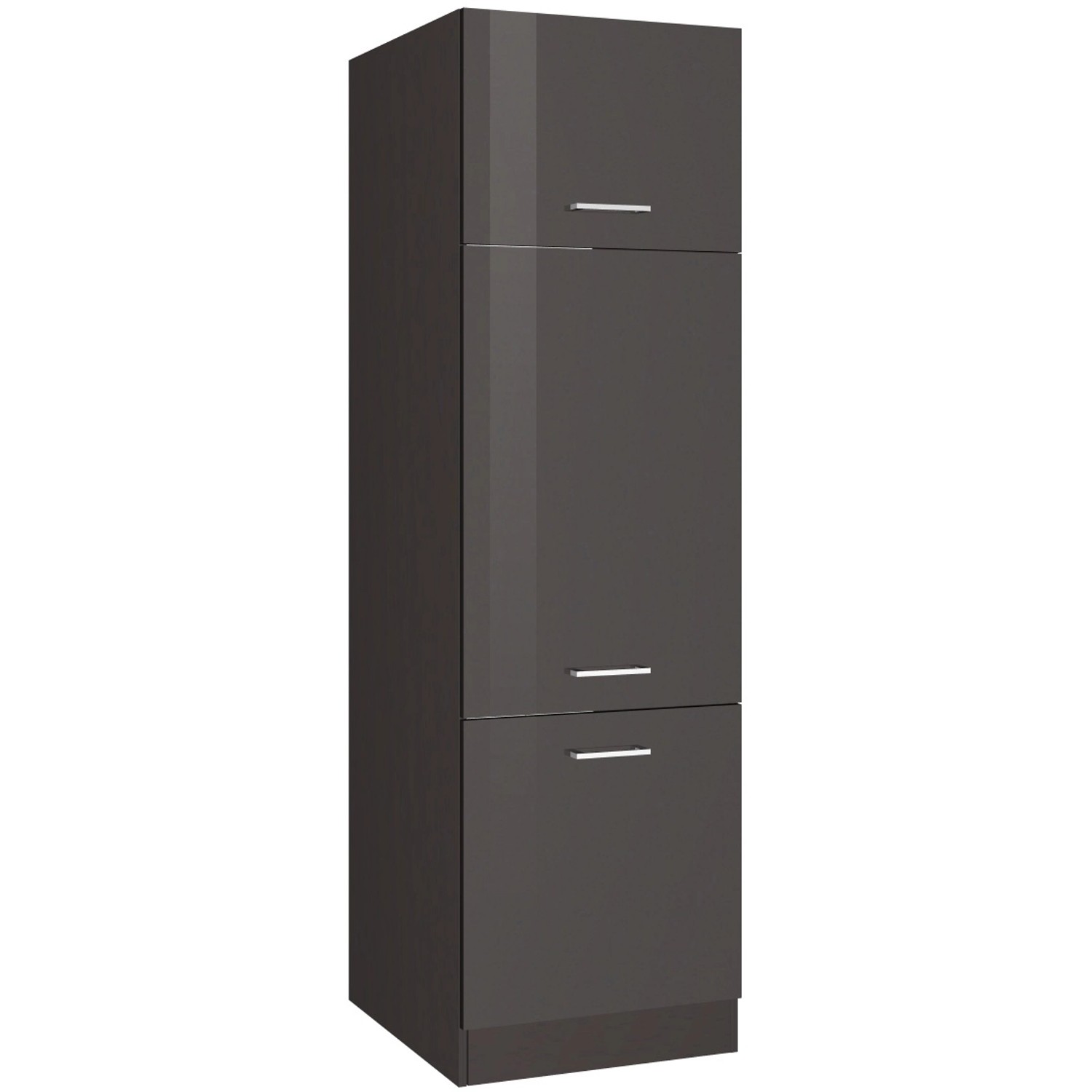 Held Möbel Kühlschrankumbauschrank Mailand 60 cm Hochglanz Graphit/Graphit von Held Möbel