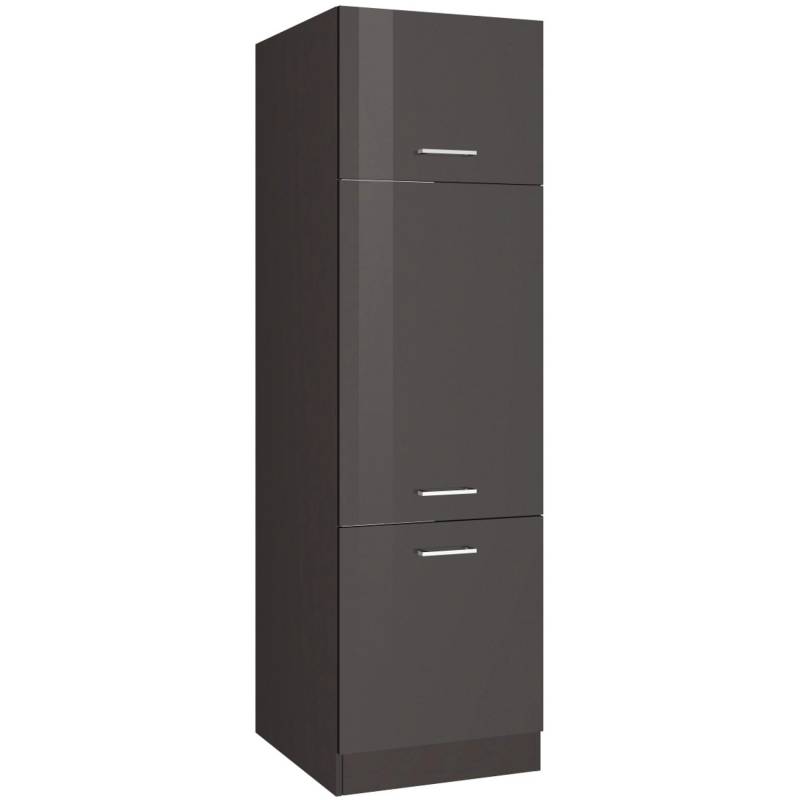 Held Möbel Kühlschrankumbauschrank Mailand 60 cm Hochglanz Graphit/Graphit von Held Möbel