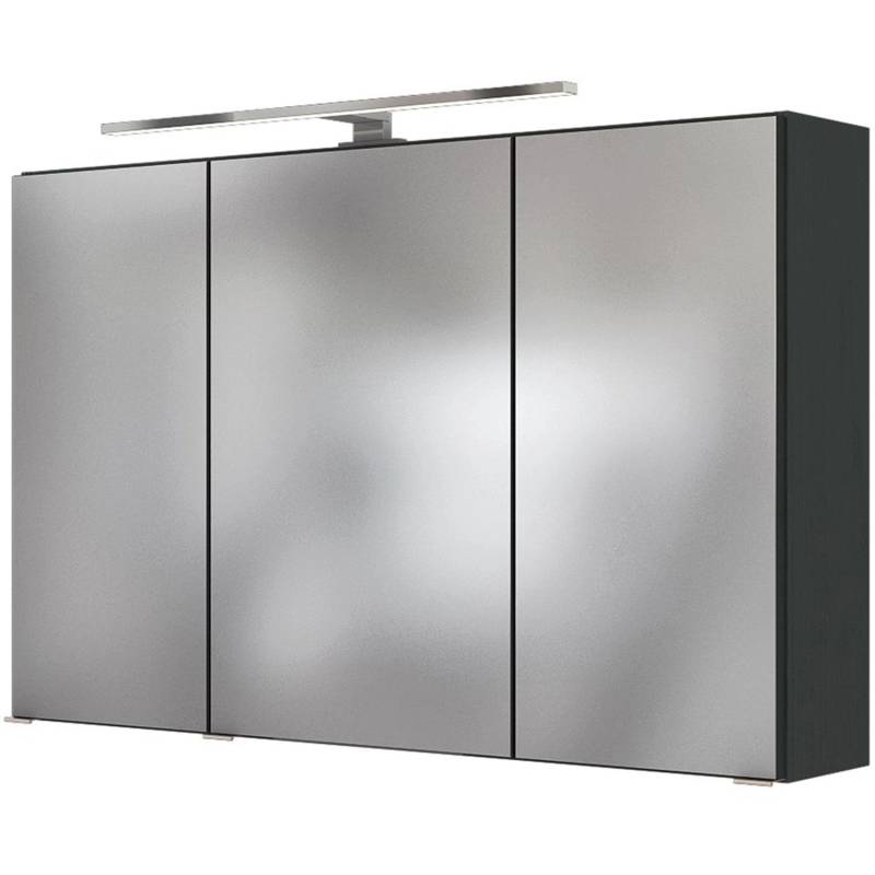 Held Möbel 3D-Spiegelschrank Ferrara100 cm matt Grau-Graphitgrau von Held Möbel