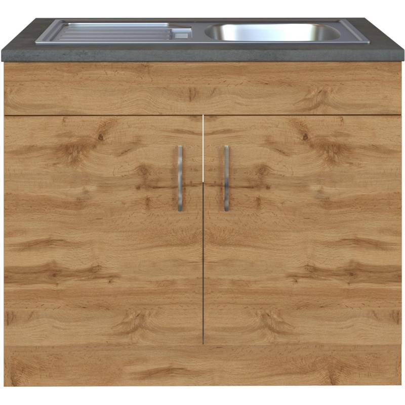 Held Möbel Spülenschrank Sorrento B100 x H85 x T60 cm 2 Türen Wotaneiche von Held Möbel