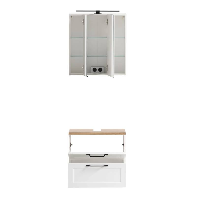 Held Möbel 2-tlg. Unterbeckenschrank-Set Padua 60 cm matt Weiß-Weiß von Held Möbel