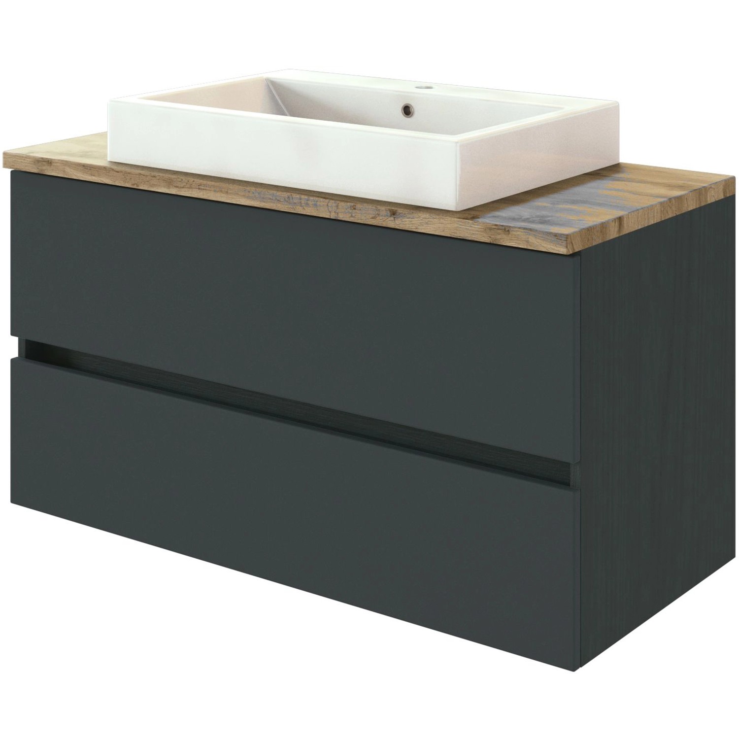 Held Möbel Einzelwaschtisch Ferrara 100 cm Grau Matt mit Softclose Held Möbel Einzelwaschtisch Ferrara 100 cm Grau Matt mit Softclose von Held Möbel