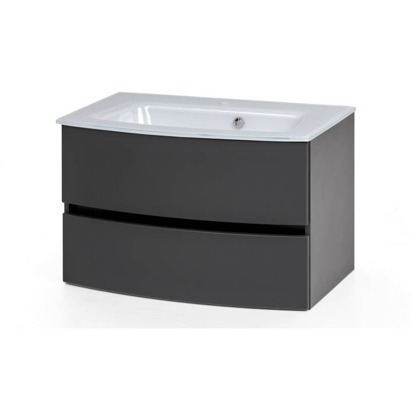 Held Möbel Einzelwaschtisch Salerno 80 cm Grau Matt mit Softclose von Held Möbel