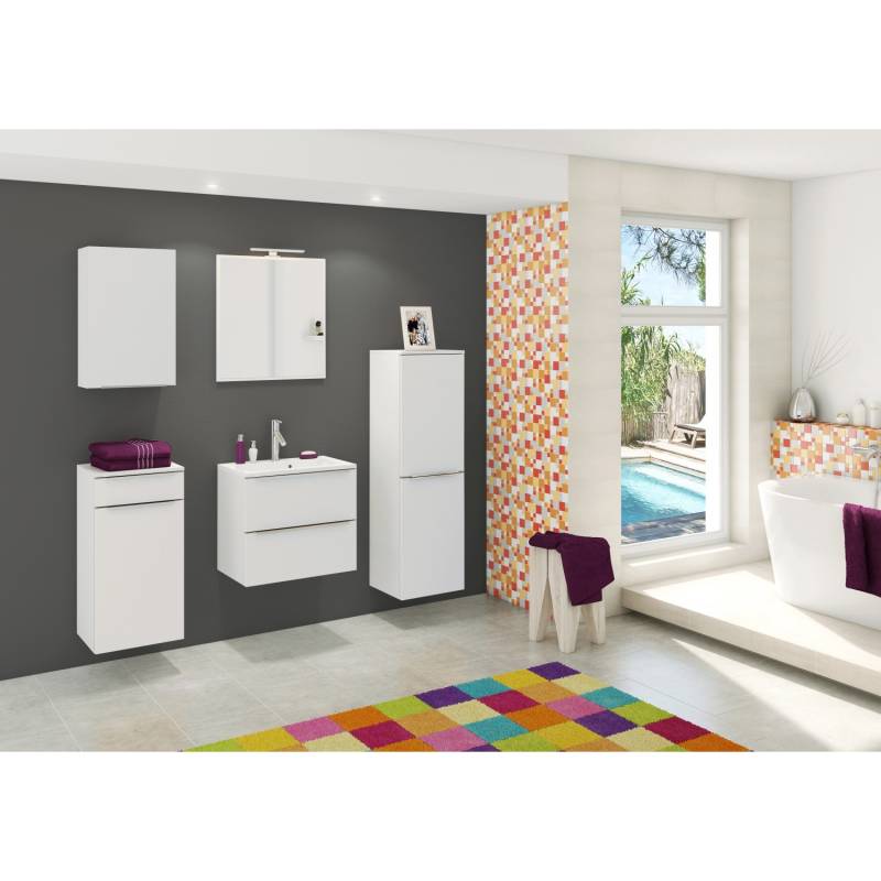 Held Möbel 2-tlg. Gäste-Waschtisch-Set  Monza 60 cm matt Weiß-Weiß von Held Möbel