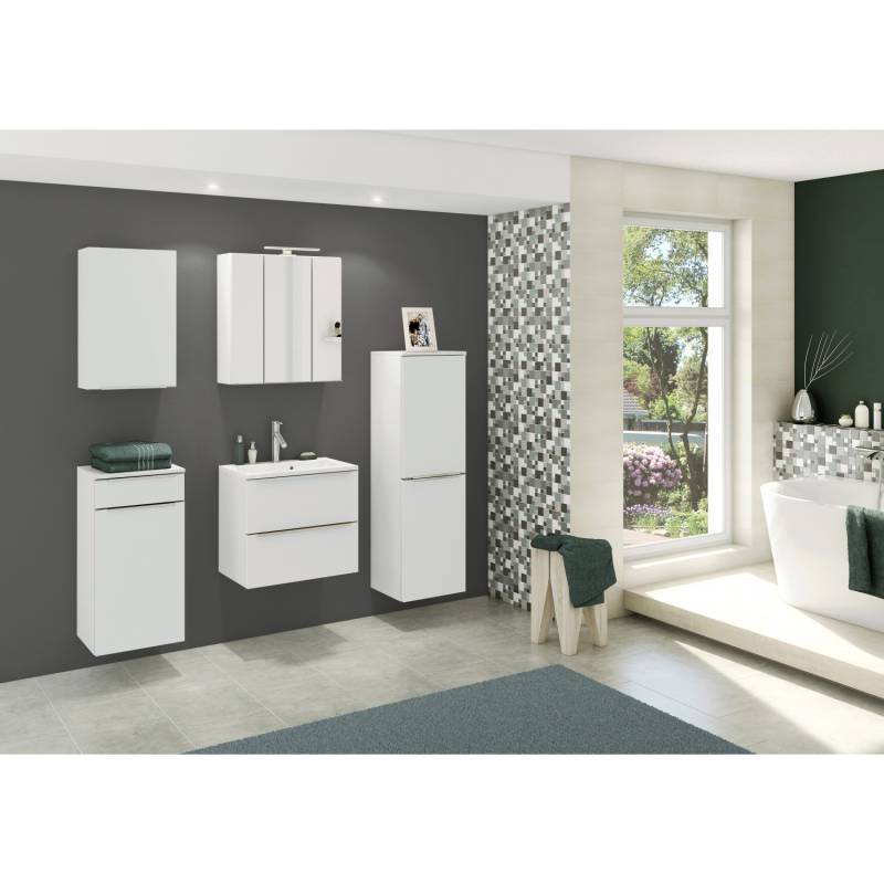 Held Möbel 2-tlg. Waschtisch-Set Monza 60 cm matt Weiß-Weiß von Held Möbel