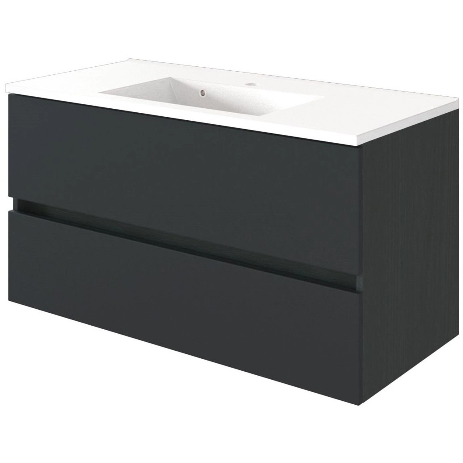 Held Möbel Einzelwaschtisch Verona 100 cm Grau Matt mit Softclose Held Möbel Einzelwaschtisch Verona 100 cm Grau Matt mit Softclose von Held Möbel
