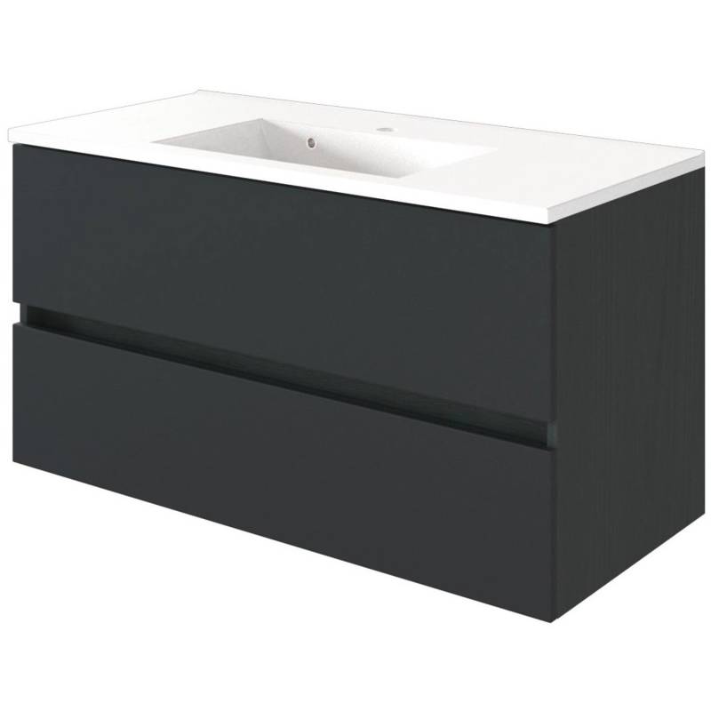 Held Möbel Einzelwaschtisch Verona 100 cm Grau Matt mit Softclose von Held Möbel