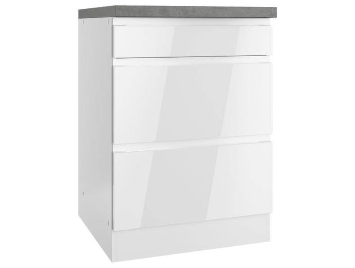 Kochfeldumbauschrank Monza ca. 60x86 cm Weiß/Grau von Held-Möbel