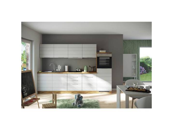 Küchenblock Florenz mit Geräten ca. 300 cm Weiß/Eiche von Held-Möbel