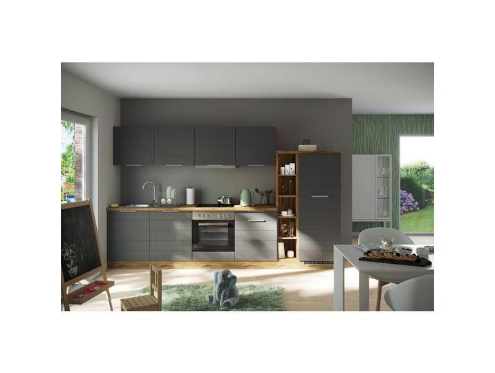 Küchenblock Florenz mit Geräten ca. 330 cm Grau/Eiche Küchenblock Florenz mit Geräten ca. 330 cm Grau/Eiche von Held-Möbel