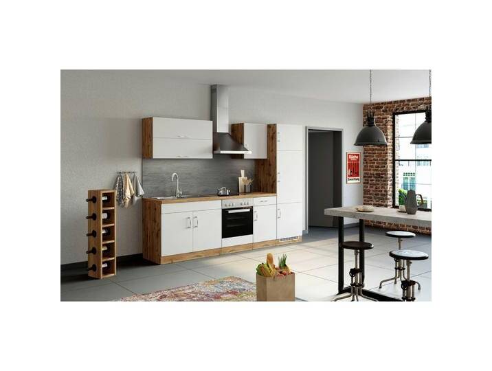 Küchenblock Sorrento mit Geräten ca. 270 cm Weiß von Held-Möbel