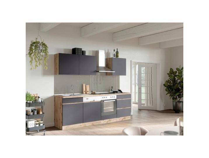 Küchenblock Turin mit Geräten ca. 240 cm Grau/Eiche Küchenblock Turin mit Geräten ca. 240 cm Grau/Eiche von Held-Möbel
