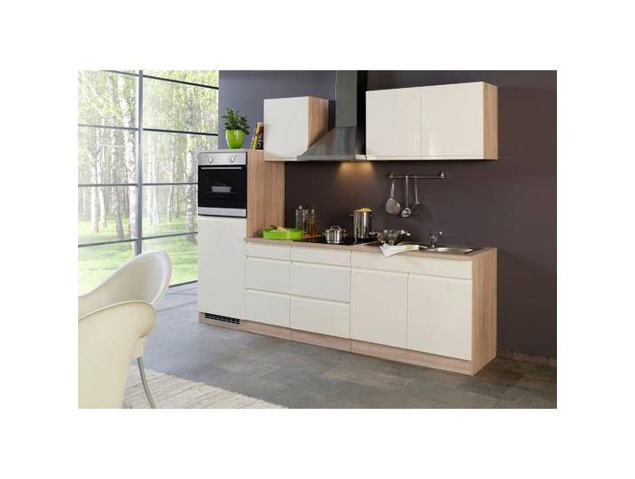 Küchenblock WIEN - creme Hochglanz-Sonoma Eiche - 270 cm von Held-Möbel