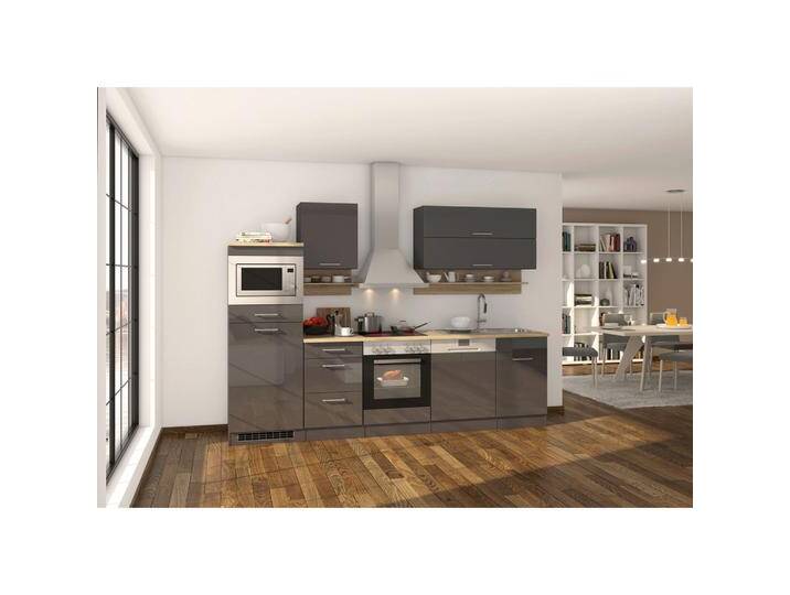 Küchenblock in Anthrazit inkl. E-Geräte 'Mailand' von Held-Möbel