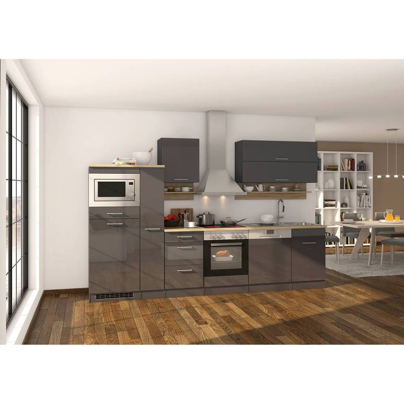 home24 Küchenzeile Mailand IV 310 x 200 x 60cm Grau/Graphit mit Elektrogeräten home24 Küchenzeile Mailand IV 310 x 200 x 60cm Grau/Graphit mit Elektrogeräten von home24