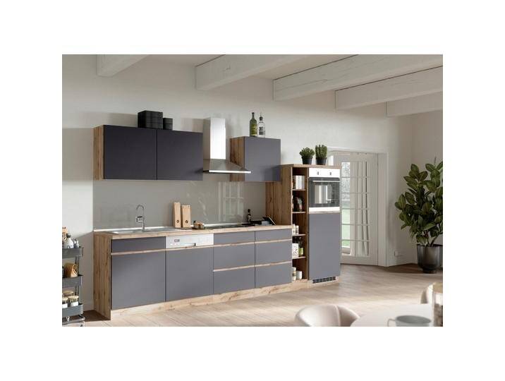 Küchenzeile Turin mit Geräten ca. 330 cm Grau/Wotan Eiche Küchenzeile Turin mit Geräten ca. 330 cm Grau/Wotan Eiche von Held-Möbel