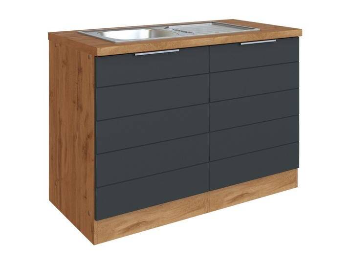 Spülenschrank Florenz mit Spüle ca. 120 cm Grau/Eiche von Held-Möbel