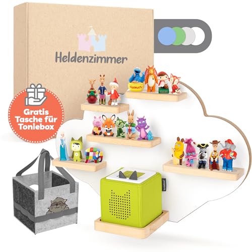 Heldenzimmer - Tonie Regal Wolke Weiß [GRATIS Tragetasche] - Für Toniebox Regal bis 20 Figuren - Mädchen und Junge - Perfekte Tonie Aufbewahrung im Kinderzimmer von Heldenzimmer