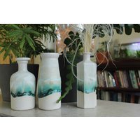 Keramikvase Vintage Flaschenvase Für Vasen. Keramik Knospe Vase. Flaschen Sind Aus Glasflaschen Gegossen. Blumentopf, Geschenktopf, Geschenk Arzt von HelenRebeccaCeramics