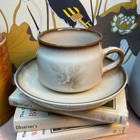 1970S Denby Memories Set Mit Tassen Und Untertassen/Retro Geschirr Vintage Blumenmuster 70S Home Decor Geschenk von HelenTemperleyStudio