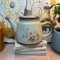 Vintage 1970Er Jahre Denby "Memories' 1, 5 Pt Teekanne/Braun Und Beige Blumen Retro-Küchengeschirr Vintage-Wohnkultur Vintage-Liebhaber-Geschenk von HelenTemperleyStudio