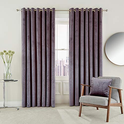 Helena Springfield Escala Vorhänge, gefüttert, 228 x 183 cm, Damson von Helena Springfield