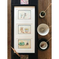 Aquarelle in Postkartengröße, Kaffee - Und Teepausen. Original Handgemaltes Gemälde Aquarelle in Postkartengröße, Kaffee - Und Teepausen. Original Handgemaltes Gemälde von HeleneMiguelPeintre