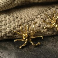 Oktopus Messing Knäufe, Tintenfisch Schubladenknäufe, Individuell Gravierte Messingozean Schrankknöpfe, Gold Küchengriffe, Türknauf von Helenstampcrafts