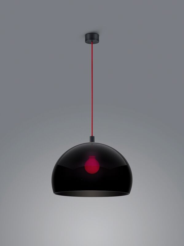 Helestra Doro Pendelleuchte D40 mattschwarz rot Acryl schwarz E27 von Helestra