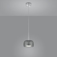 Helestra Flute LED Pendelleuchte Chrom, Glasschirm: grau Helestra Flute LED Pendelleuchte Chrom, Glasschirm: grau von Helestra