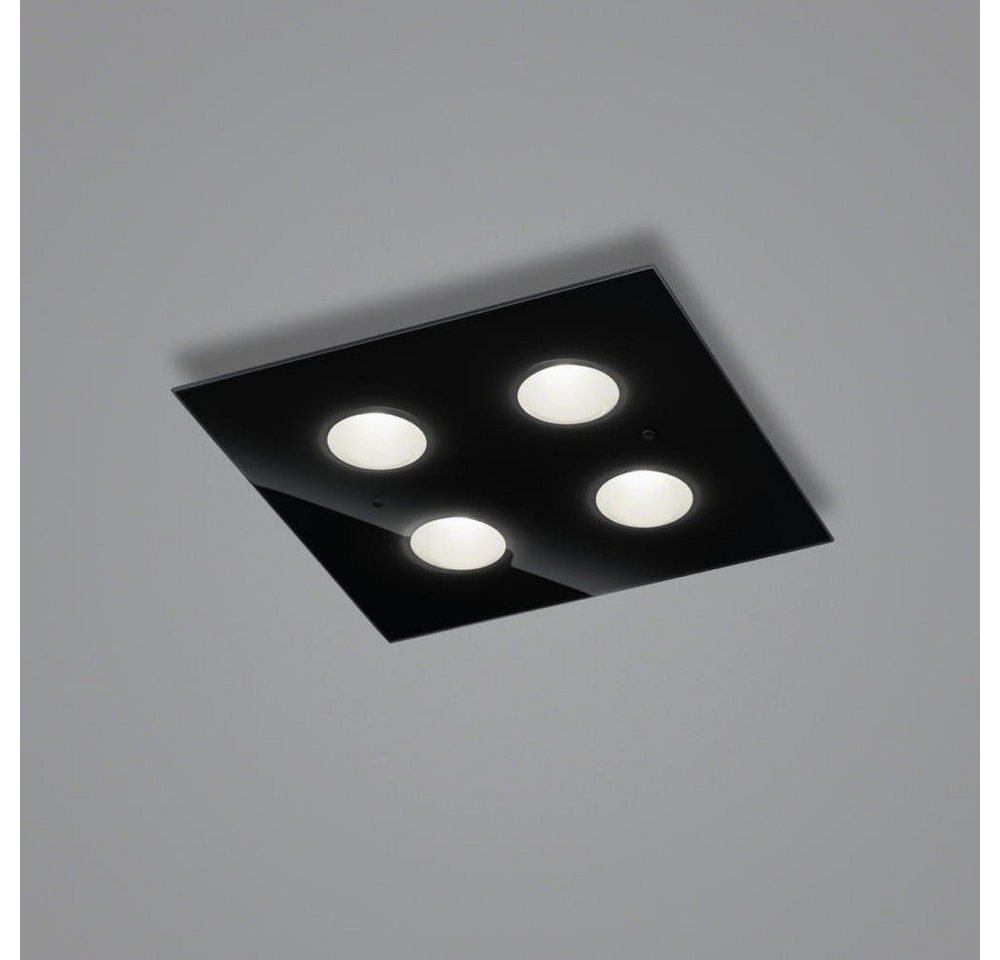 Helestra LED Deckenleuchte LED Deckenleuchte Nomi in Schwarz 4x 6W 1910lm 380x380mm, keine Angabe, Leuchtmittel enthalten: Ja, fest verbaut, LED, warmweiss, Deckenlampe, Deckenbeleuchtung, Deckenlicht von Helestra