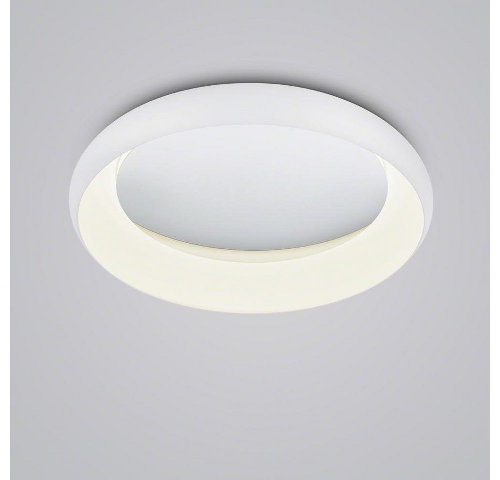 Helestra LED Deckenleuchte LED Deckenleuchte Tyra in Weiß und Silber 32W 1610lm, keine Angabe, Leuchtmittel enthalten: Ja, fest verbaut, LED, warmweiss, Deckenbeleuchtung, Deckenlicht, Deckenlampe von Helestra