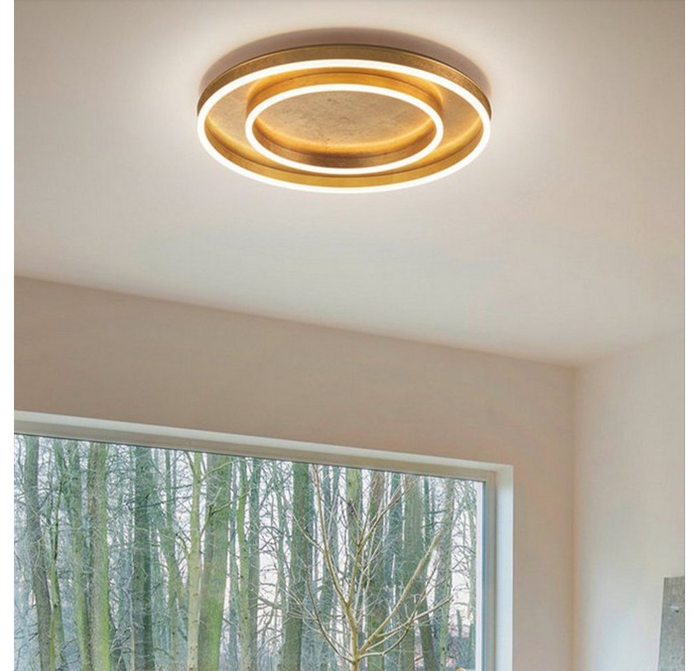 Helestra LED Deckenleuchte SONA in Blattgoldoptik elegant, warmweiß, LED von Helestra