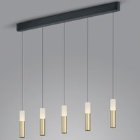 Helestra Lidos LED Pendelleuchte 5-flg., schwarz matt / Gold matt von Helestra