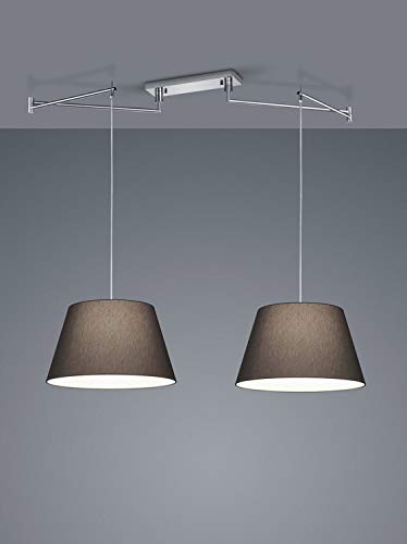 Pendelleuchte CERTO 1, 2-flammig, E27, IP20, chrom/anthrazit Pendelleuchte CERTO 1, 2-flammig, E27, IP20, chrom/anthrazit von Helestra