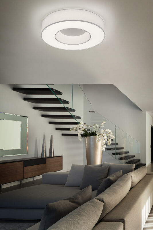 Textil LED Deckenleuchte Lomo weiß von Helestra