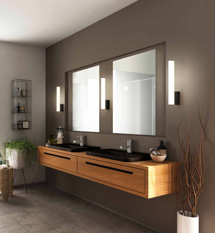 elegante LED Wandleuchte Loom 300 mattschwarz von Helestra von Helestra