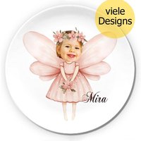 Foto-Teller Mit Ihrem Kind, Personalisiertes Kindergeschirr, Melamin, Geschenk Mädchen, Pferd, Einhorn, Kleine Hexe, Fee, Nixe von HelgaBerrillDesign