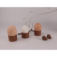 Set Handgedrechselte Eierbecher Aus Platanenholz - 3 Stück von HelgaGoetz