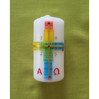 Osterkerze "Regenbogenkreuz" Osterkerze "Regenbogenkreuz" von HelgasKerzengarten