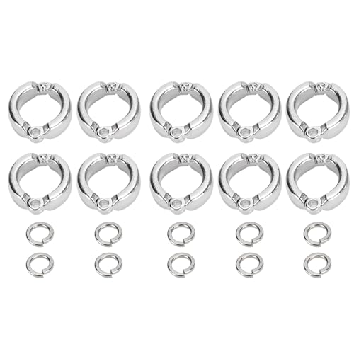 10pcs Metallvogelpapagei Bein Ring -Training -Accessoires, Fußguthändler im Freien mit Mehreren Größen, Verschiedene Papageien -Käfig -Zubehör (6 ID: 16,5 mm / 0,65 Zoll, Umfang: 50-53 mm) von Helhom