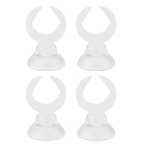 Aquarium Fish Tank Saugnapf Clips, Airline-Rohr halter Klemmen Premium Kunststoff Blattform Design, Süßwasser Salzwasser Aquarien Fish Tank Zubehör 4 Stück (Weißer innerer Durchmesser 17,6 mm) von Helhom